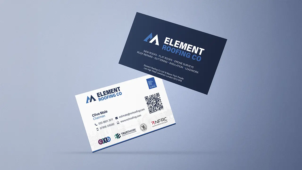 Element Roofing Business Card Design London